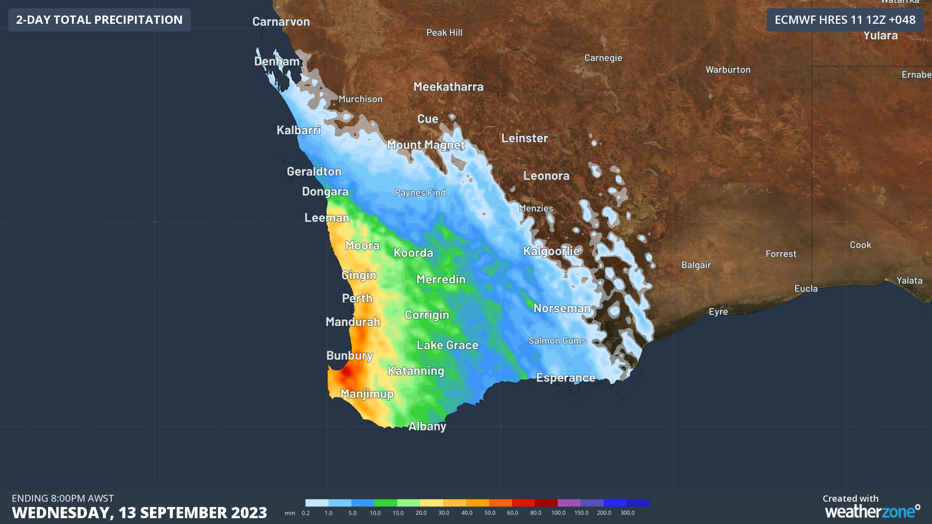 Powerful cold front approaching WA