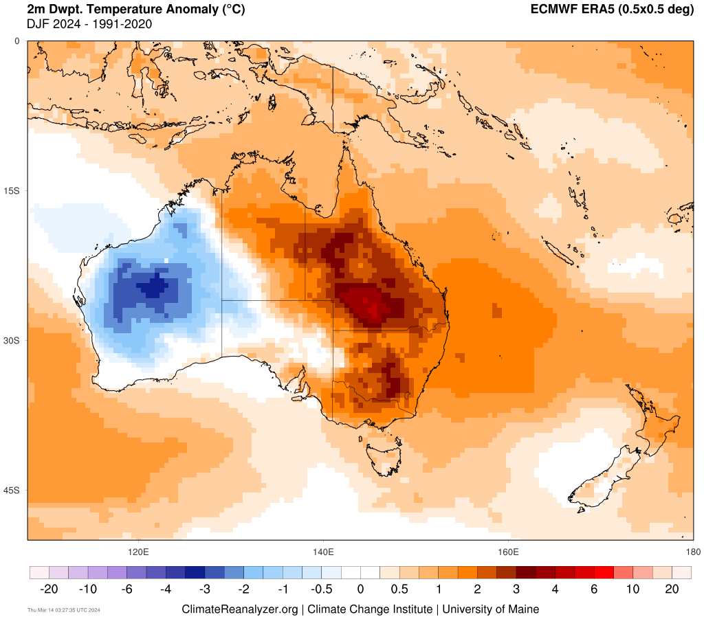 NEM summer temp anmaly 2024 