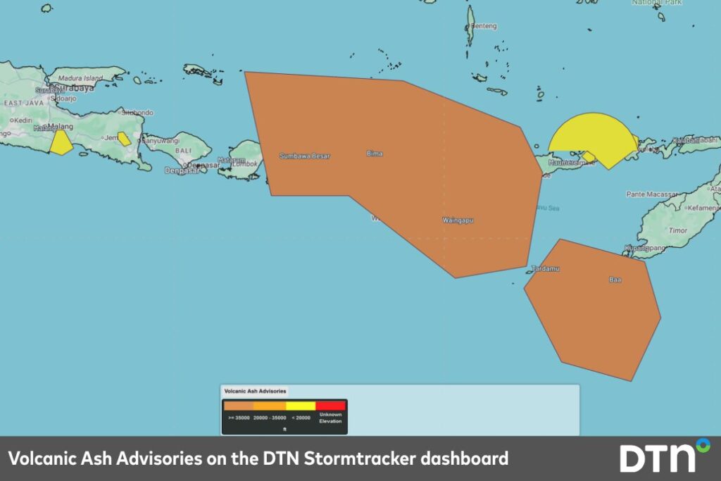 Image du tableau de bord DTN APAC Stormtracker.